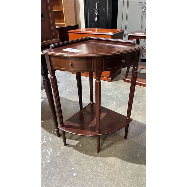 VINTAGE WOOD CORNER ACCENT TABLE