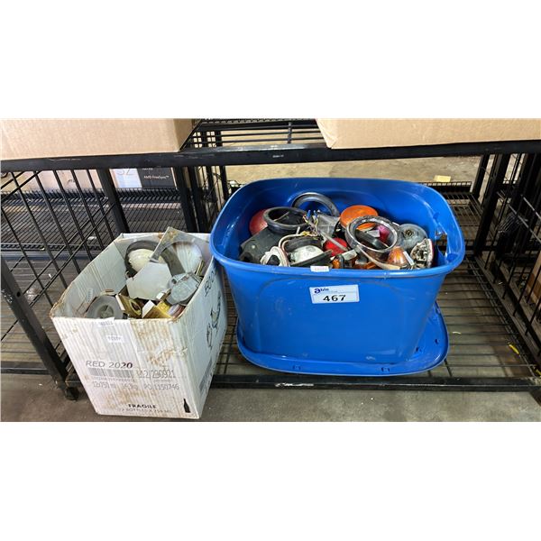 (23) BOXES OF ASSORTED VEHICLE LIGHTS, POLLAK 7-WAY CONNECTOR SOCKET & MORE