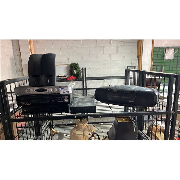 MOTOROLA DUAL TUNER DVR, PANASONIC VHS/DVD PLAYER, SONY PORTABLE RADIO/CD/CASSETTE PLAYER & MORE