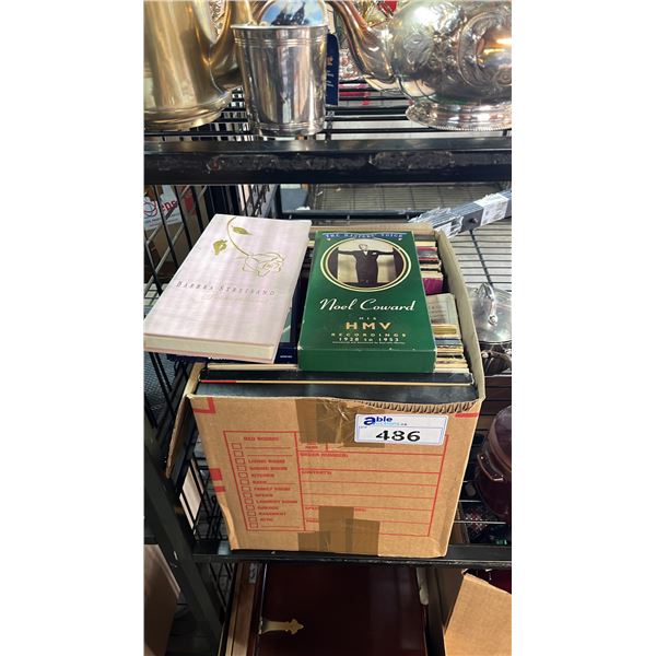 BOX OF ASSORTED VINTAGE CDS & VINYL LPS