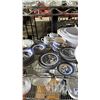 Image 3 : SHELF OF ASSORTED CHINA, METAL SERVING TRAY, PLASTIC BOWLS, VASE & MORE