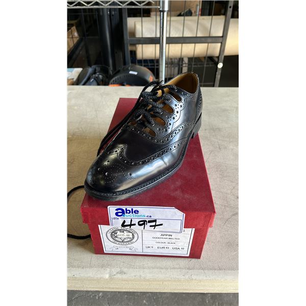 MEN'S SIZE 10 GAELIC THEMES SCOTLAND LEATHER PIPER GHILLIE BROGUES