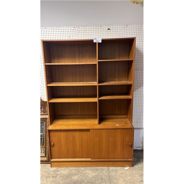 MID CENTURY MODERN DANISH 2 PIECE TEAK BOOKSHELF/CABINET