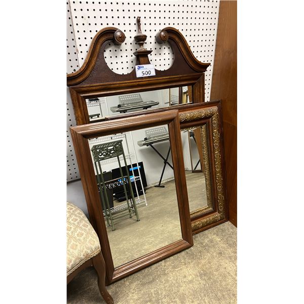 (3) ASSORTED FRAMED WALL MIRRORS
