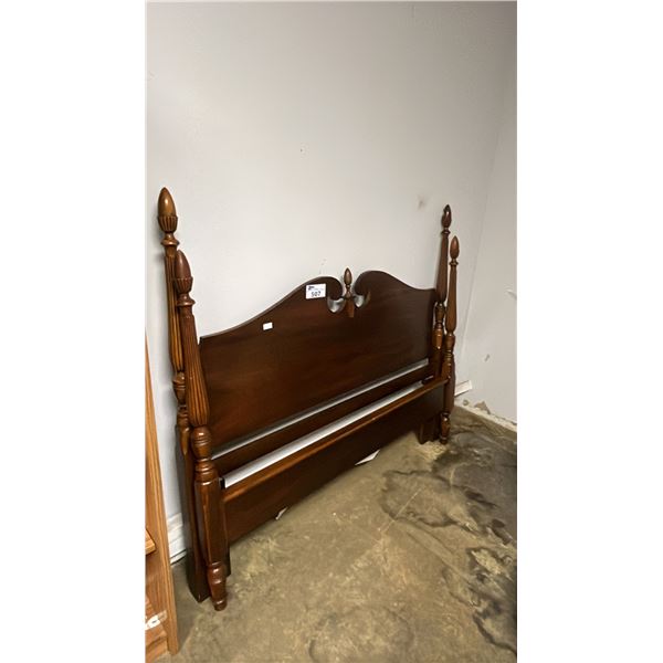 WOOD HEADBOARD & FOOTBOARD: CONVERTS TO DOUBLE OR QUEEN *NO SLATS OR SIDE RAILS*