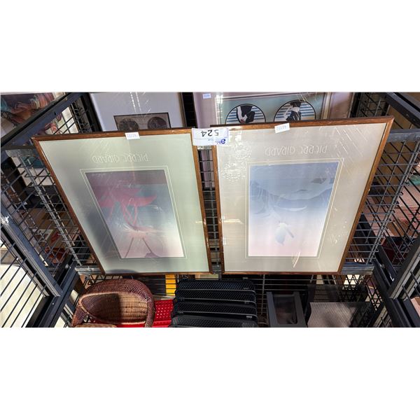 (2) FRAMED PIERRE GIRARD FLORAL PRINTS