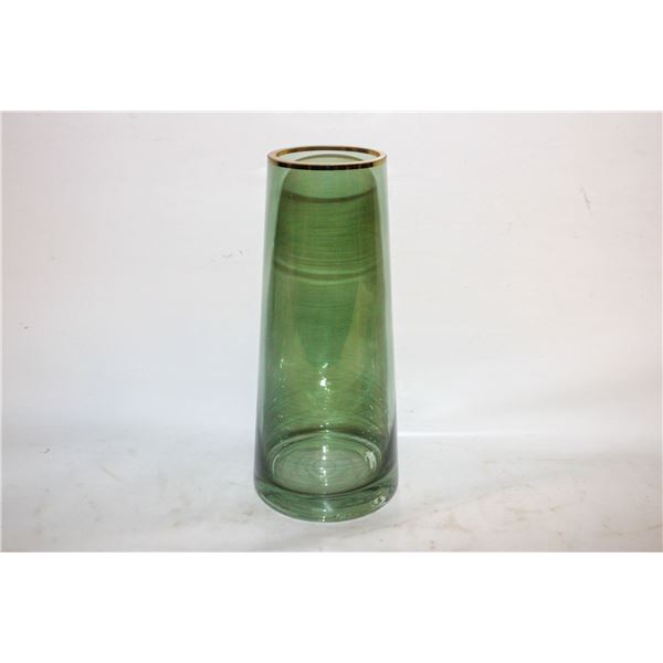 NEW GOLD RIM GLASS VASE