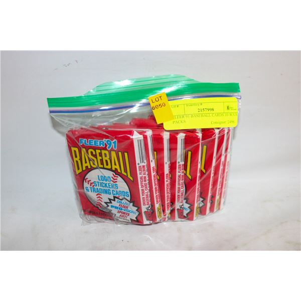 FLEER 91 BASEBALL CARDS 10 WAX PACKS