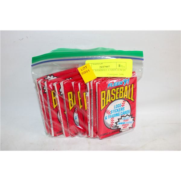 FLEER 91 BASEBALL CARDS 10 WAX PACKS