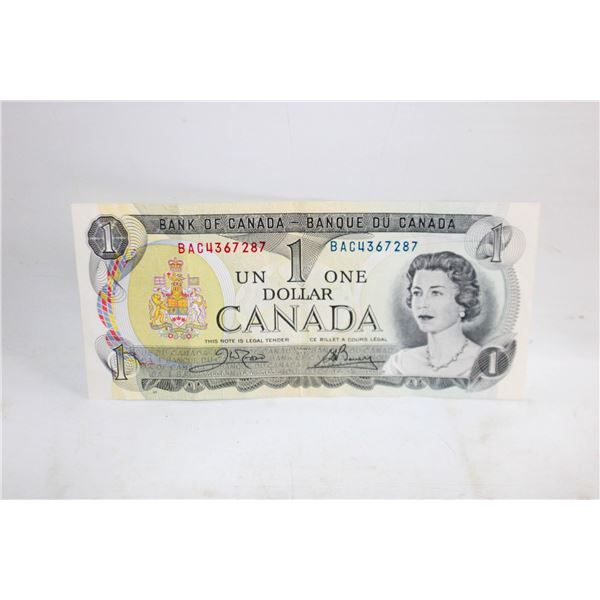 CIRCULATED 1973 CANADIAN $1 BILL