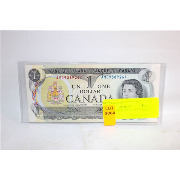 UNCIRCULATED 1973 CANADIAN $1 BILL