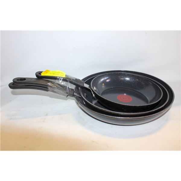 3PK TFAL CERAMIC SKILLETS SET