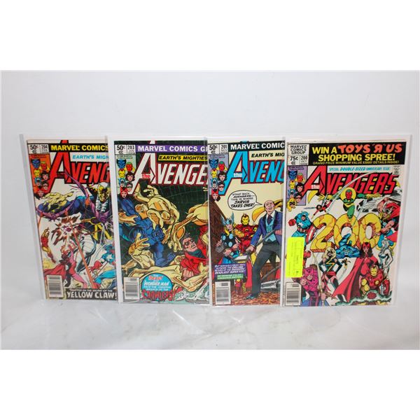 MARVEL AVENGERS #200, 201, 203, 204 KEY COMIC