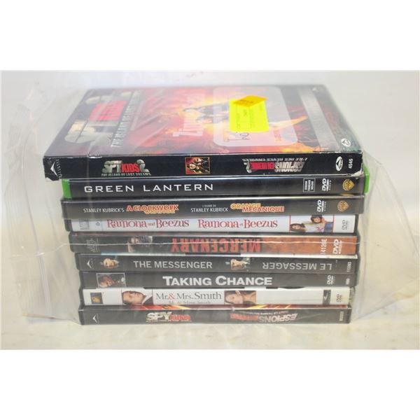 LOT OF 9 DVD MOVIES