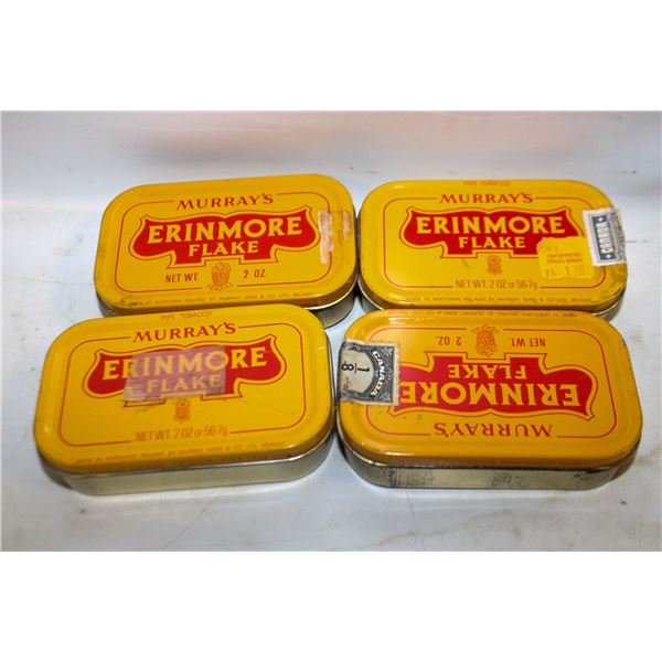 LOT OF 4 VINTAGE MURRARYS FLAKE TINS