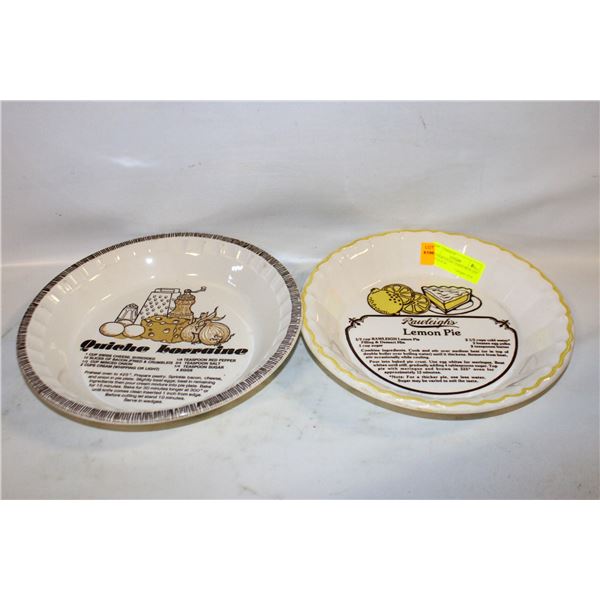 VTG RAWLEIGHS LEMON PIE PLATE WITH QUICHE