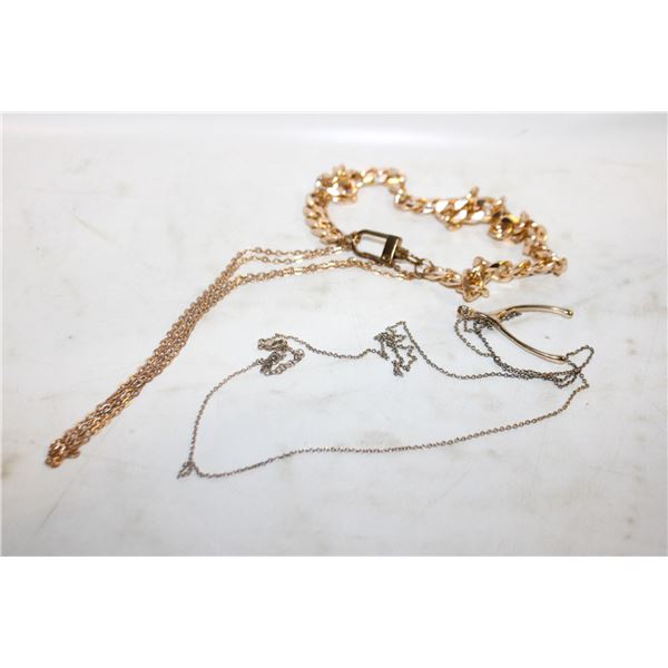 STACKED LAYERED NECKLACE & WISHBONE