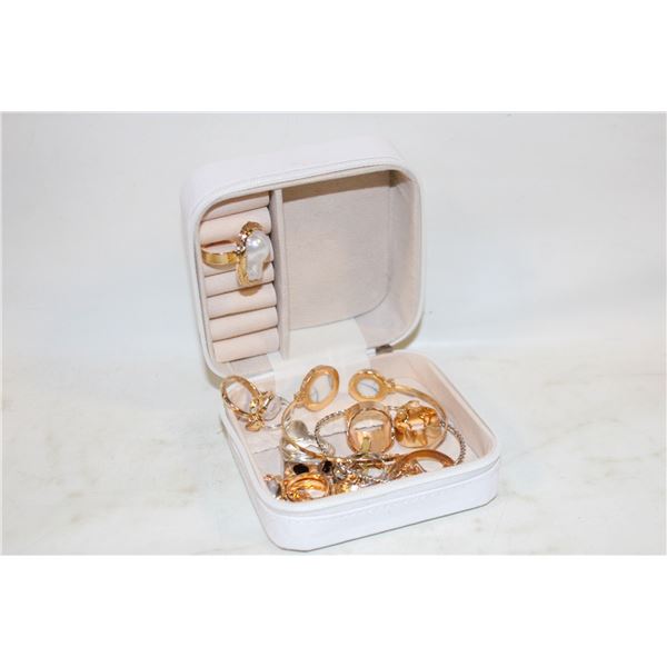 TRAVELING JEWELRY BOX FULL OF JEWELRY