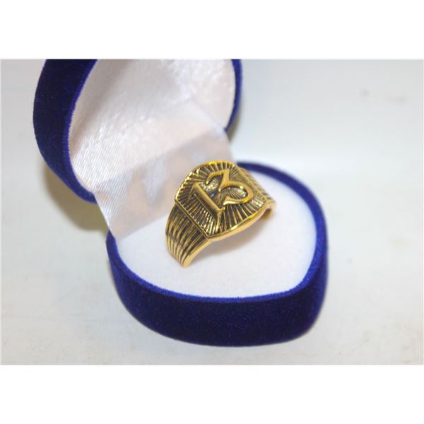 NEW MEN LUCKY 13 WEALTH STAINLESS STEEL RING SZ12