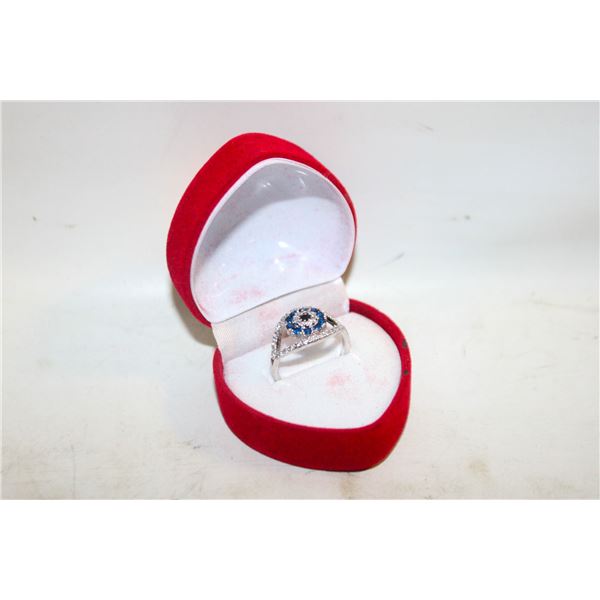 NEW TURKISH NAZAR GLASS EVIL EYED LUCKY RING SZ7