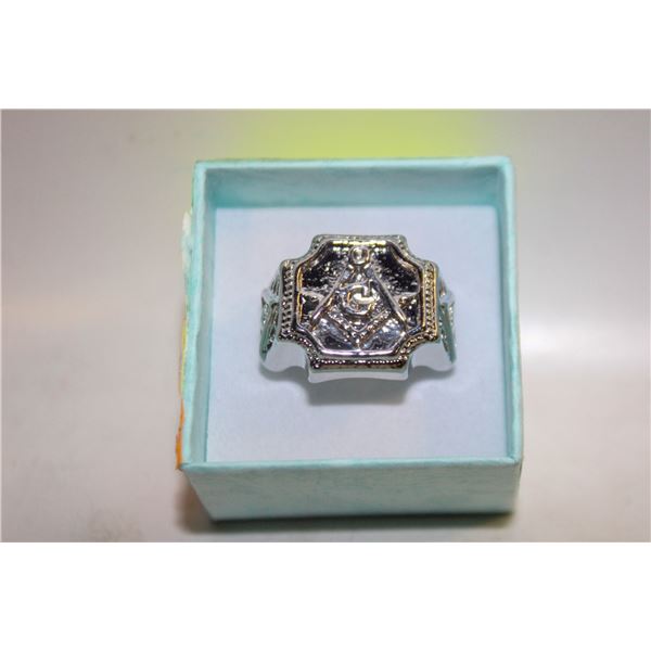 NEW MENS FREEMASON RING SIZE 10