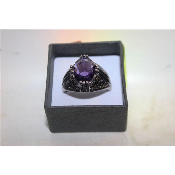 NEW BLACK STONE RING SIZE 12