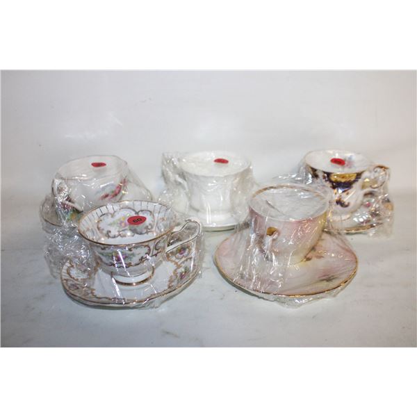 LOT OF 5 VINTAGE COLLECTOR CUPS AND SAUCERS
