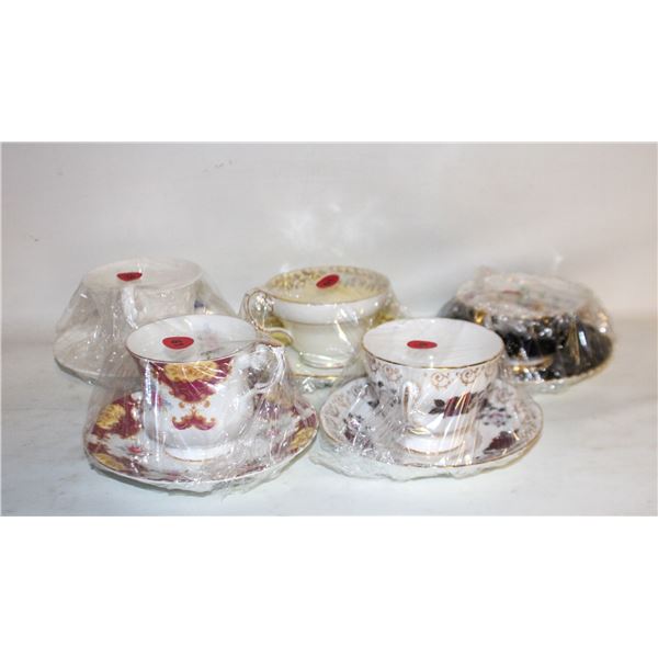 LOT OF 5 VINTAGE COLLECTOR CUPS AND SAUCERS
