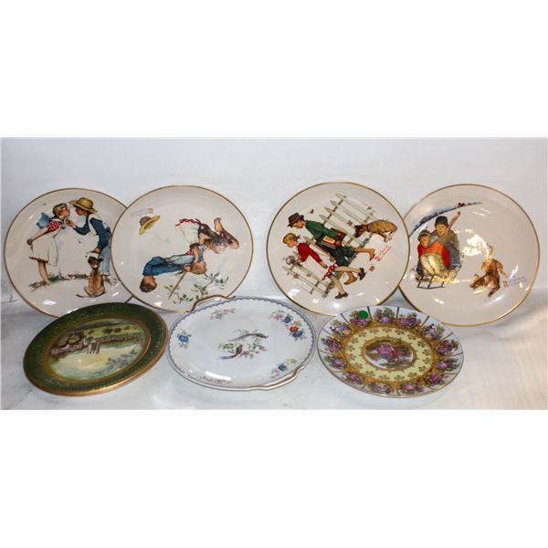 7 ASSORTED PORCELAIN COLLECTORS PLATES.