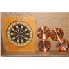 Image 1 : ESTATE WOODEN FRAMED DART BOARD + 4