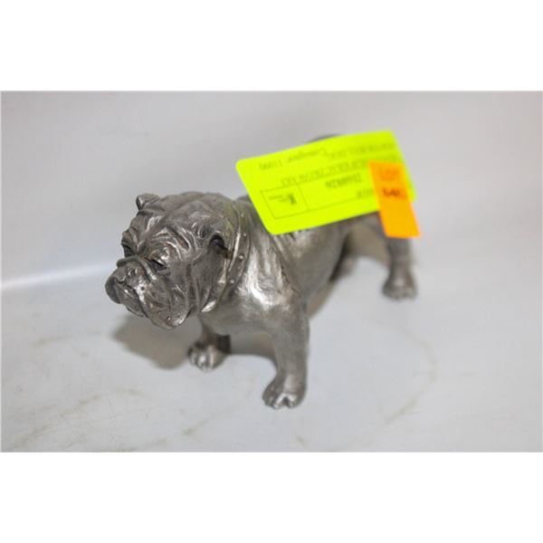 SIGNED PHILIP KRACZKOWAKI PEWTER BULL DOG.