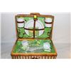 Image 1 : PICNIC BASKET WITH CUPS, PLATES ETC.