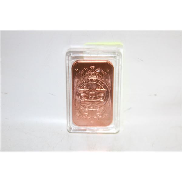 1 OZ FINE 999 COPPER BAR - AMERICAN LIBERTY