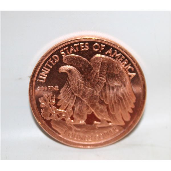 1 OZ FINE 999 COPPER COIN