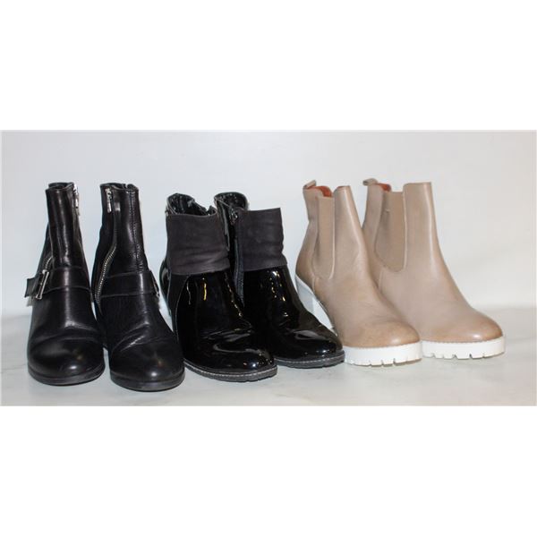 3 PAIRS LADIES BOOTS SIZE 8