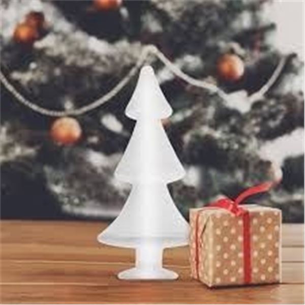 NEW EXCEART WHITE FOAM BUBBLE CHRISTMAS TREE 15.7"