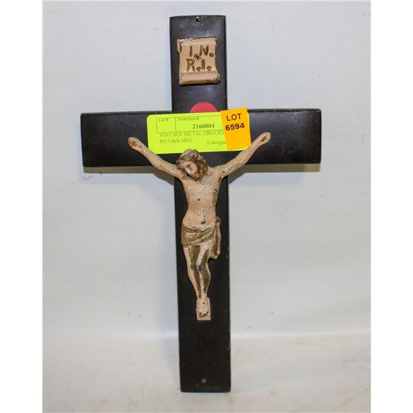 VINTAGE METAL CRUCIFIX MADE BY O&B MFG.
