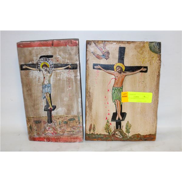 LOT OF 3 HANDPAINTED ICONS