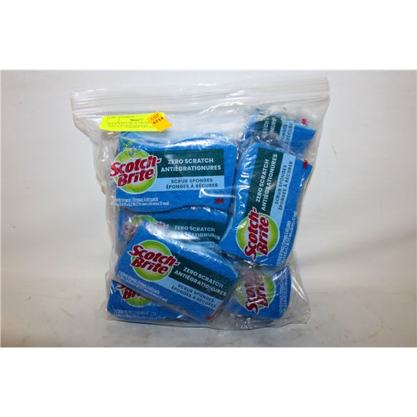REPACKED 12PK SCOTCH BRITE ZERO SCRATCH SPONGES