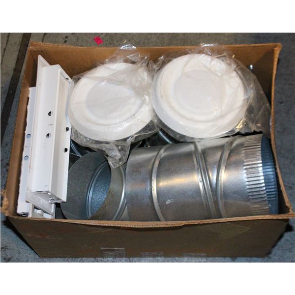 LOT OF ASSORTED DUCTING, DAMPERS/REGISTERS