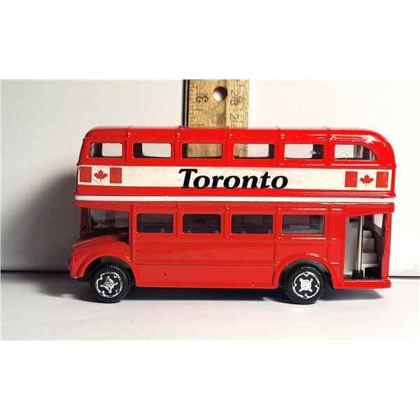 12)  DIE CAST TORONTO DOUBLE DECKER BUS.