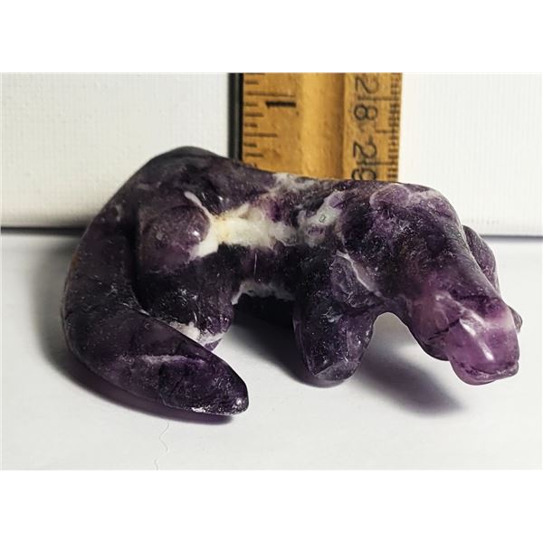 15)  NATURAL AMETHYST CARVED KOMODO