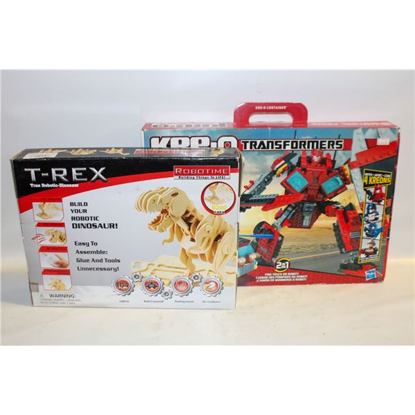 T REX ROBOTIC BUILD SET & TRANSFORMERS BUILD SET