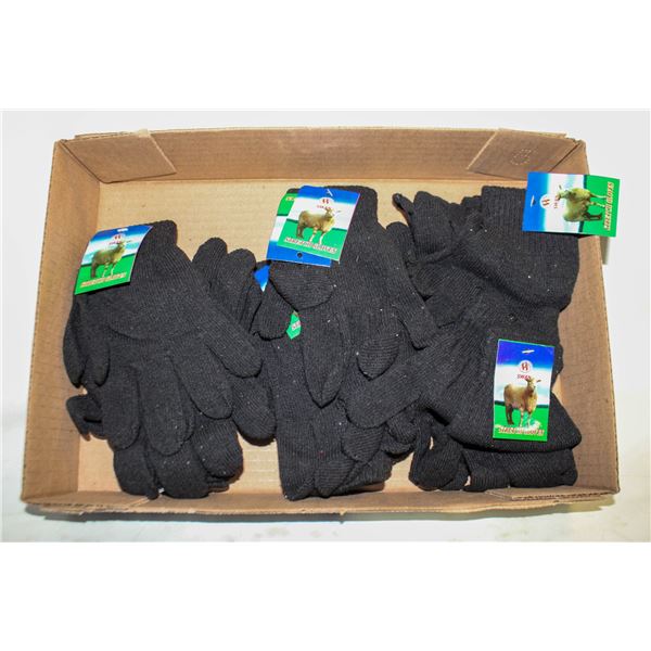 12 NEW PAIRS OF BLACK COTTON GLOVES