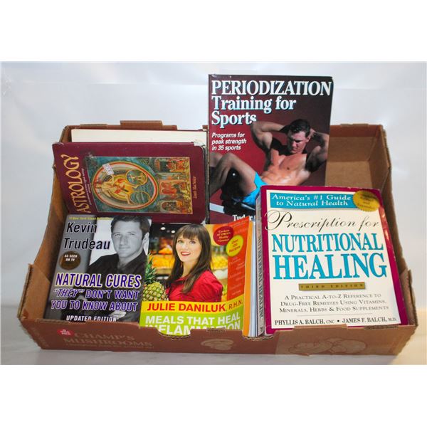 BOX WITH NATURAL CURES AND ASTROLOGY BOOKS