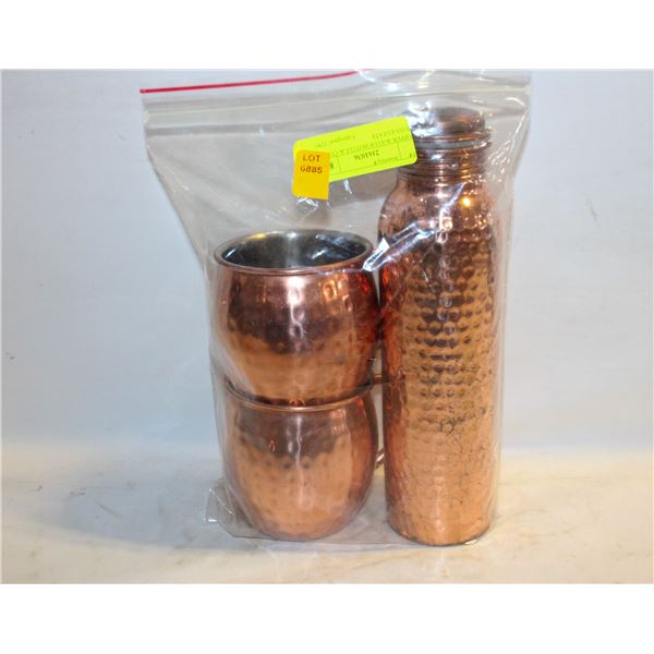 COPPER WATER BOTTLE & COPPER MUGS-ESTATE