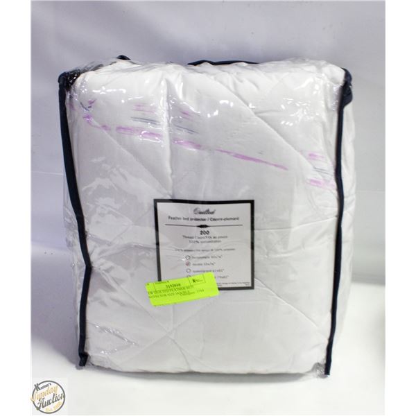 NEW QUILTED FEATHER BED PROTECTOR SIZE DOUBLE