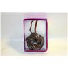 Image 1 : ALL LEATHER LOVE KNOT NECKLACE 2”X2” KNOT