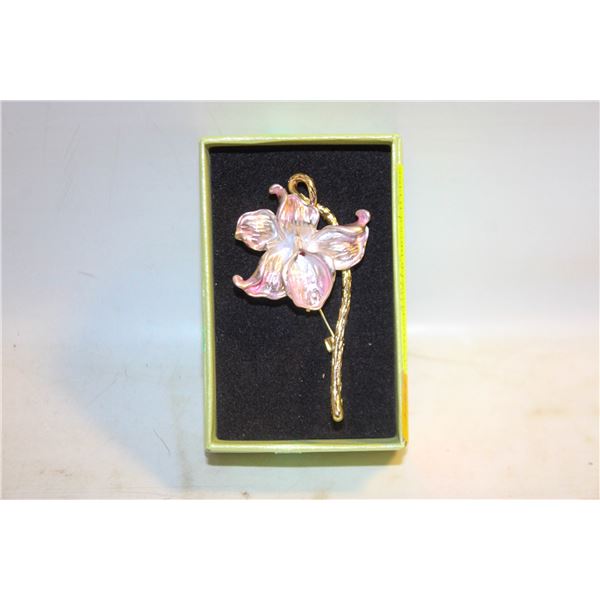 NEW LOTUS FLOWER BROOCH PINK PEARL