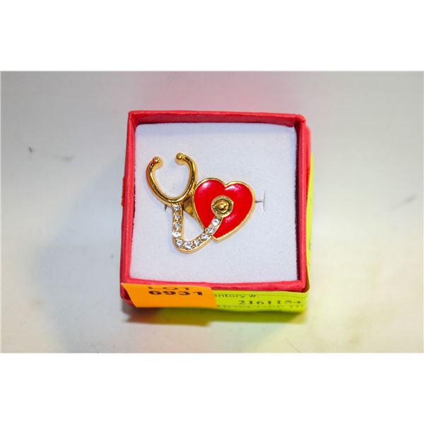 NEW STETHOSCOPE HEART ENAMEL